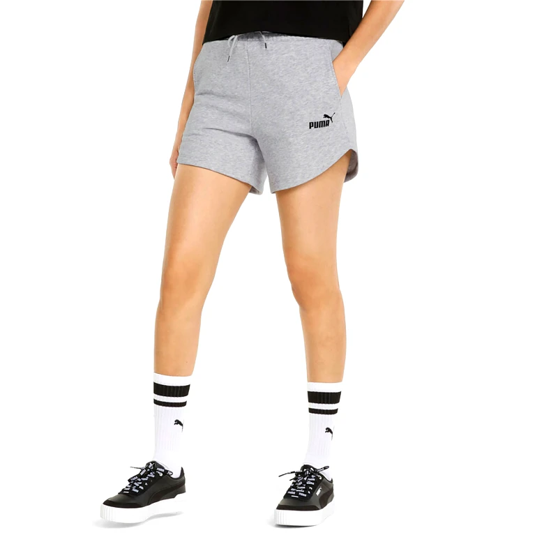 PUMA PUMA ESSENTIALS 5" HIGH WAIST SHORTS ΓΚΡΙ