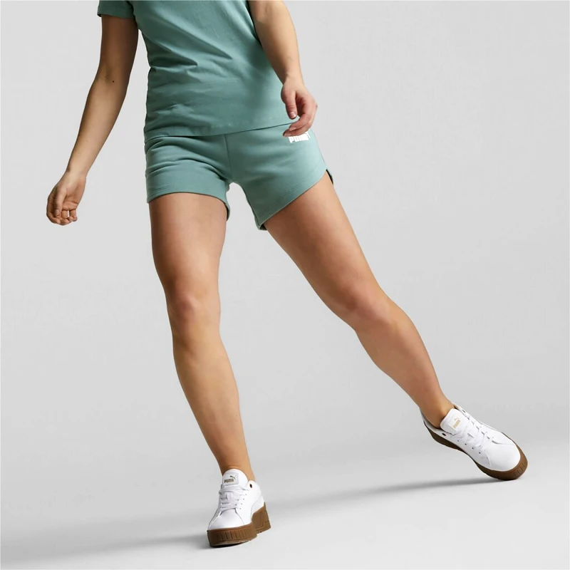 PUMA PUMA ESSENTIALS 5" HIGH WAIST SHORTS ΠΡΑΣΙΝΟ