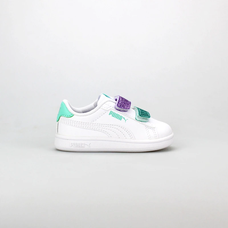 PUMA PUMA SMASH 3.0 L GLITTER VELCRO V INFANTS ΑΣΠΡΟ