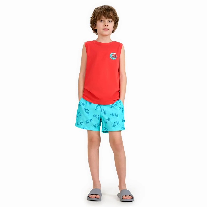 4F 4F BOYS BOARD SWIM SHORTS ΜΠΛΕ