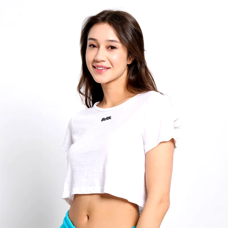BODY TALK BDTK CROPPED T-SHIRT ΑΣΠΡΟ