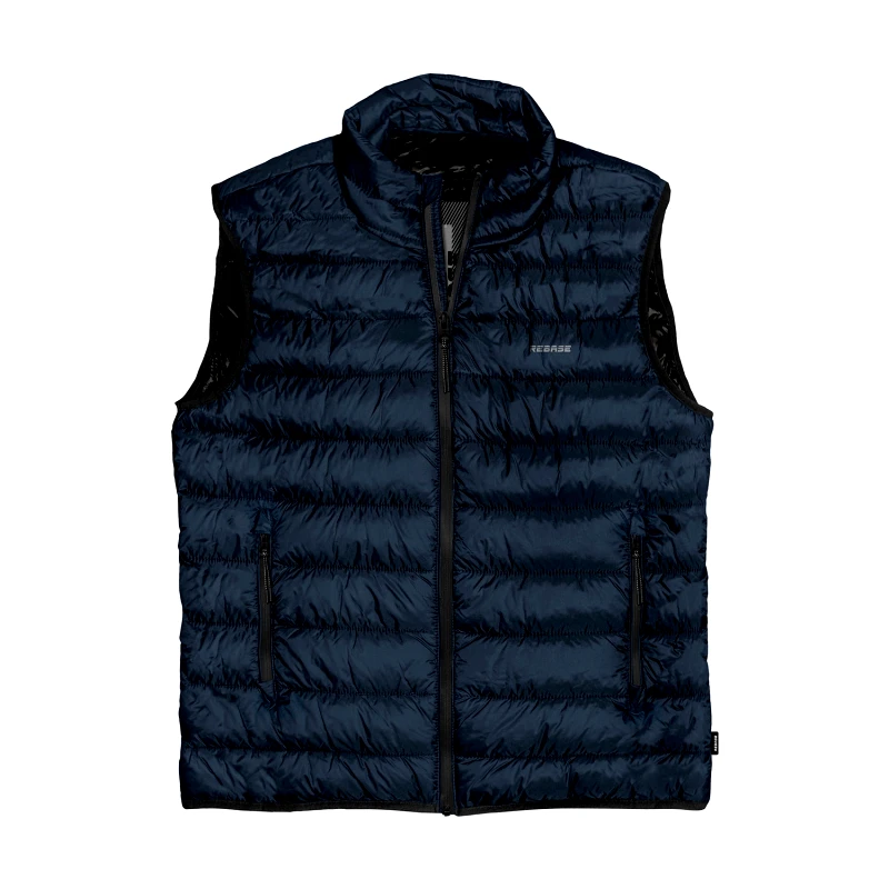 REBASE REBASE SLEEVELESS QUILTED JACKET ΜΠΛΕ