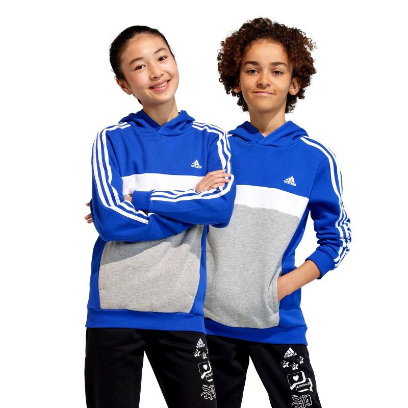 ADIDAS PERFORMANCE ADIDAS KIDS TIBERIO 3-STRIPES COLORBLOCK FLEECE HOODIE ΜΠΛΕ