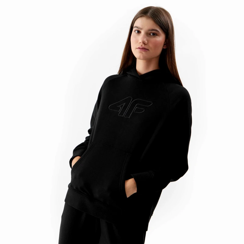 4F 4F WOMEN'S PULLOVER HOODIE ΜΑΥΡΟ