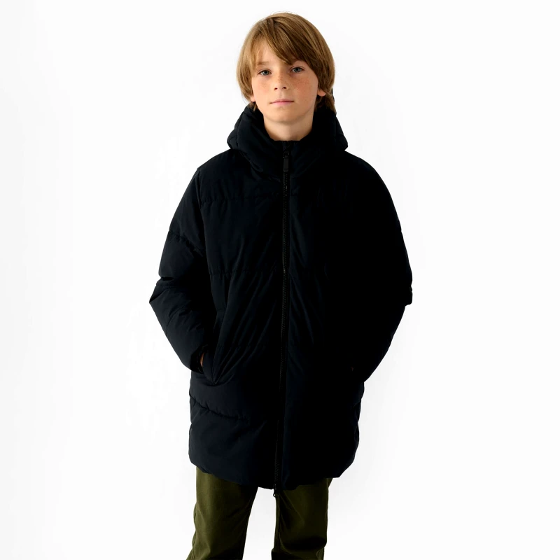 4F 4F BOY'S LONG DOWN JACKET ΜΑΥΡΟ