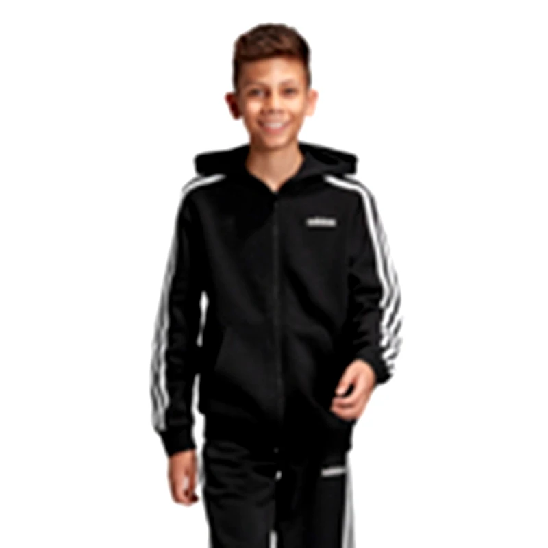 ADIDAS SPORT INSPIRED ESSENTIALS 3-STRIPES FULL ZIP HOODIE ΜΑΥΡΟ