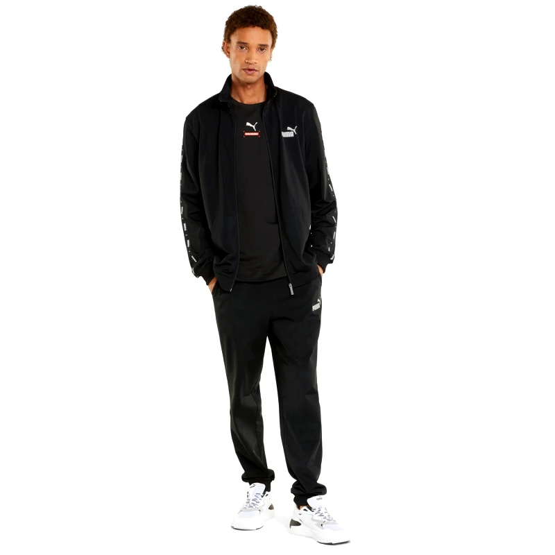 PUMA PUMA TAPE POLYESTER TRACKSUIT ΜΑΥΡΟ