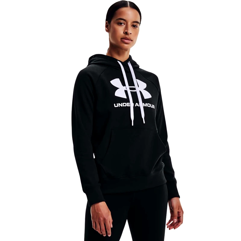 UNDER ARMOUR UA RIVAL FLEECE LOGO HOODIE ΜΑΥΡΟ
