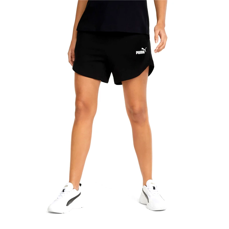 PUMA PUMA ESSENTIALS 5" HIGH WAIST SHORTS ΜΑΥΡΟ