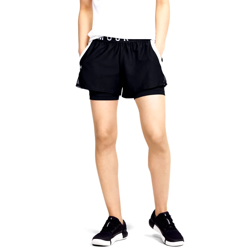 UNDER ARMOUR UNDER ARMOUR PLAY UP 2-IN-1 SHORTS ΜΑΥΡΟ