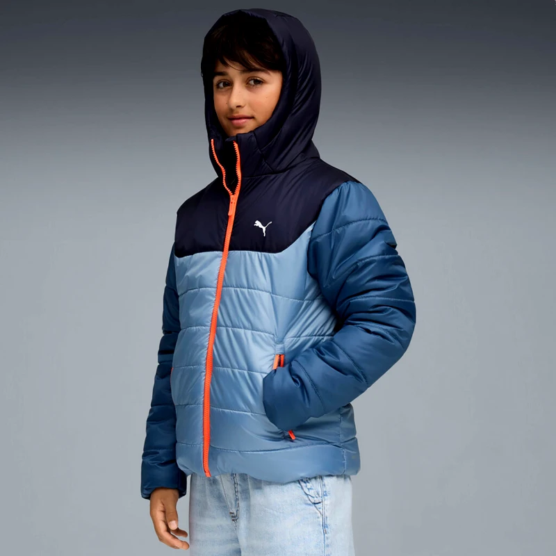 PUMA PUMA ESSENTIALS HOODED PADDED KIDS JACKET ΜΠΛΕ