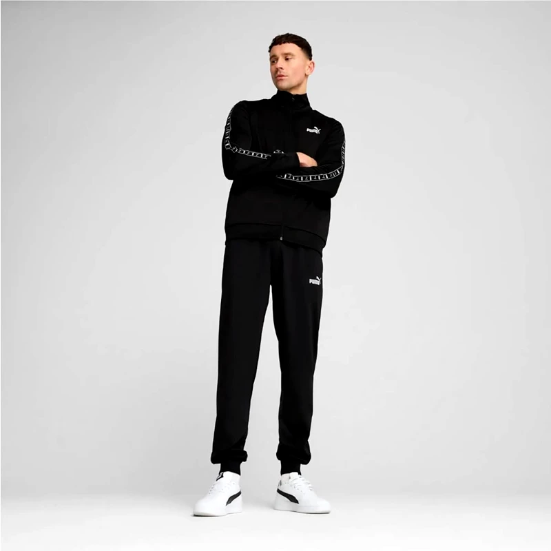 PUMA PUMA POLYESTER TAPE TRACKSUIT ΜΑΥΡΟ