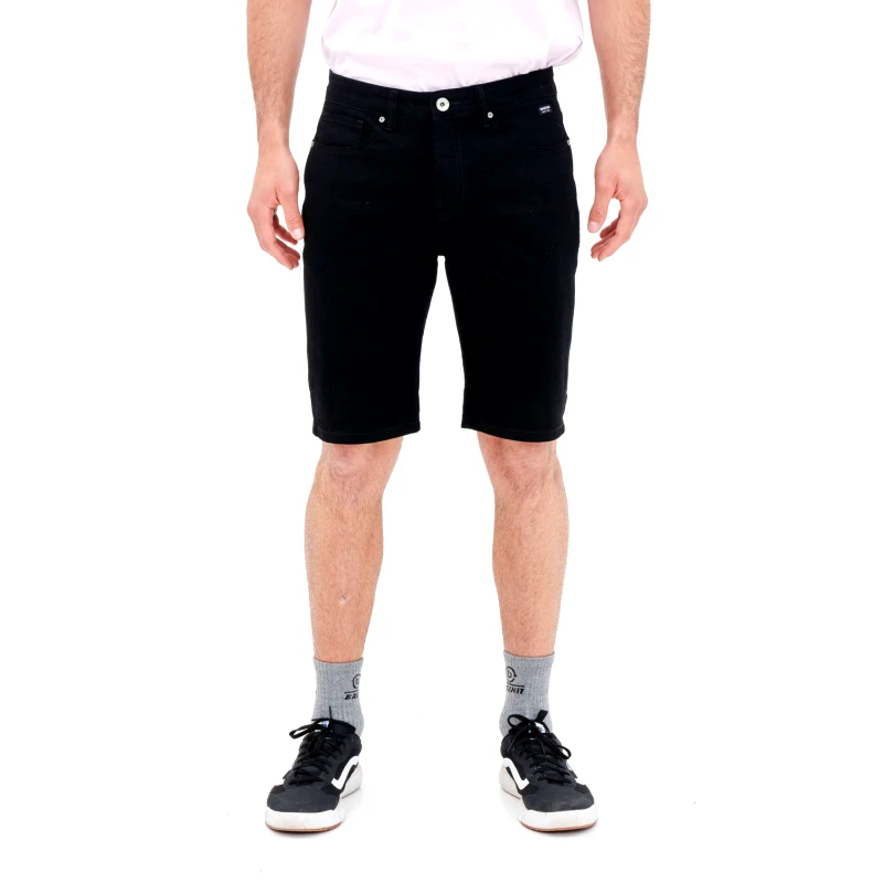 BASEHIT MEN'S STRETCH DENIM SHORTS ΜΑΥΡΟ