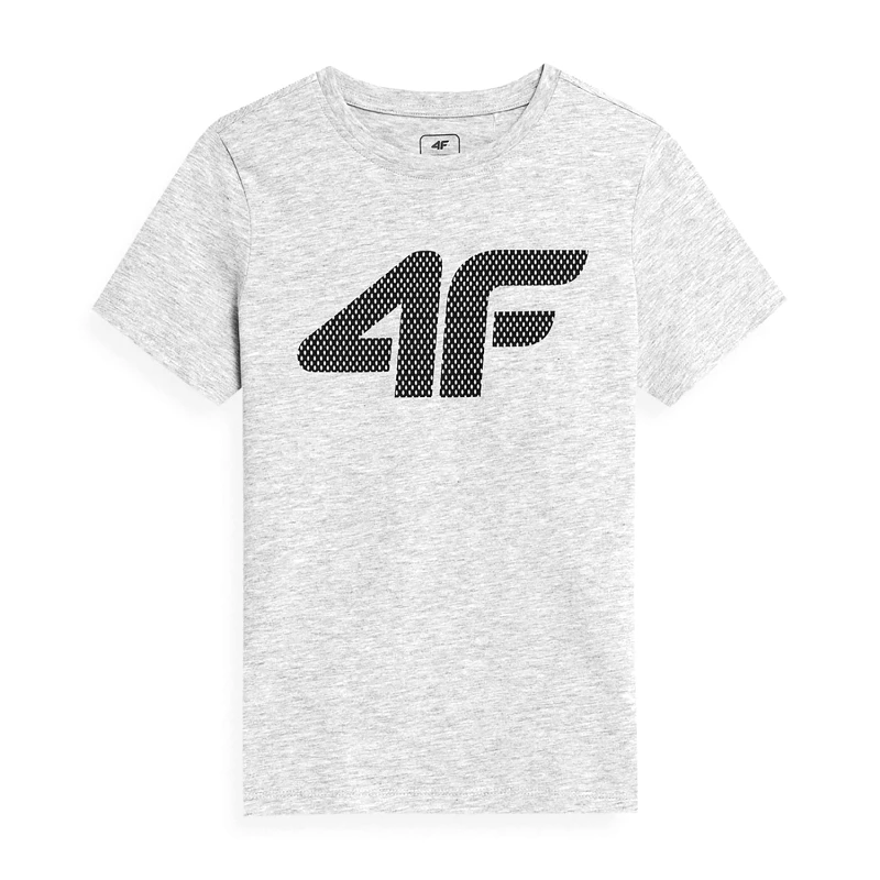 4F 4F BOYS' LOGO PRINT T-SHIRT ΓΚΡΙ