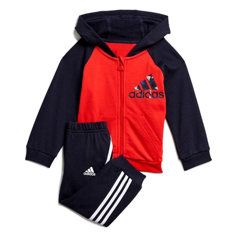 ADIDAS PERFORMANCE BADGE OF SPORT FULL-ZIP HOODIE JOGGER SET ΜΠΛΕ