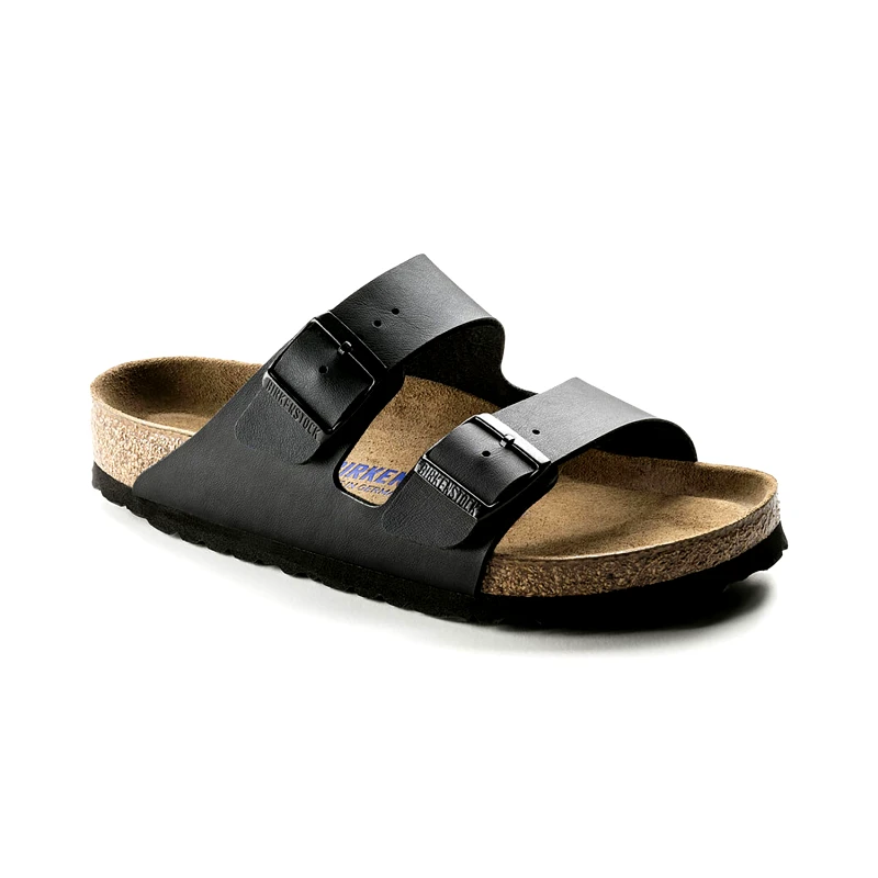 BIRKENSTOCK BIRKENSTOCK ARIZONA SOFT FOOTBED BIRKO-FLOR SANDALS - NARROW FIT ΜΑΥΡΟ