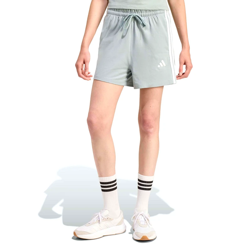 ADIDAS PERFORMANCE ADIDAS WOMEN'S ESSENTIALS 3-STRIPES COTTON SHORTS ΠΡΑΣΙΝΟ