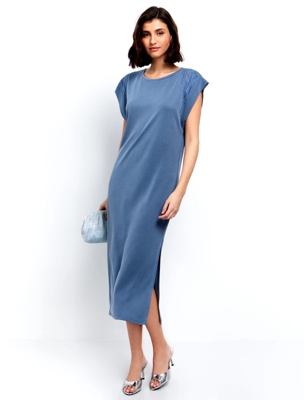 ToiMoi Midi φόρεμα με strass - ΜΠΛΕ INDIGO