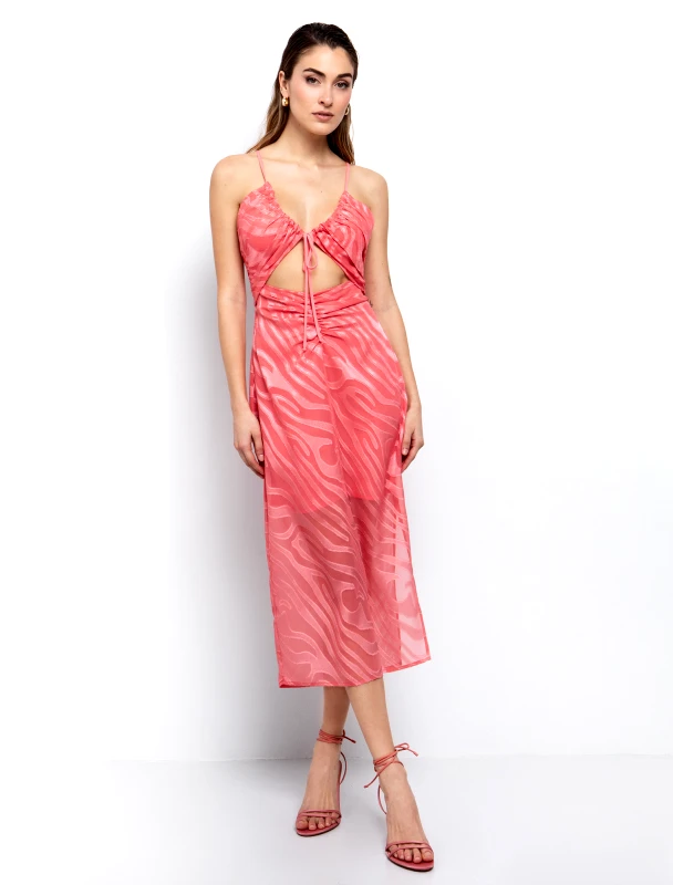 ToiMoi Ζακάρ φόρεμα με cut out - ΡΟΔΑΚΙΝΙ