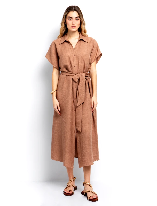 ToiMoi Σεμιζιέ φόρεμα με ζώνη - ΣΟΚΟΛΑ