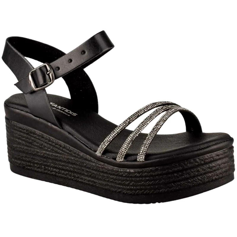 Υφαντίδης Γυναικεία Σανδάλια Πλατφόρμες με Στρας | Υφαντίδης | 123409 | Μαύρο