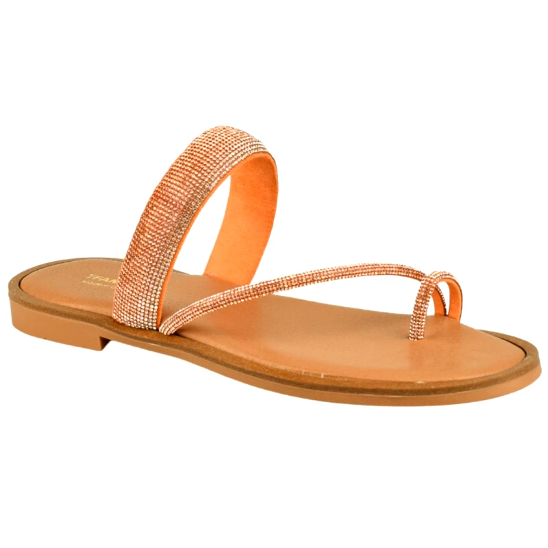 Υφαντίδης Γυναικεία Σανδάλια Στρας | 123175 | Πορτοκαλί