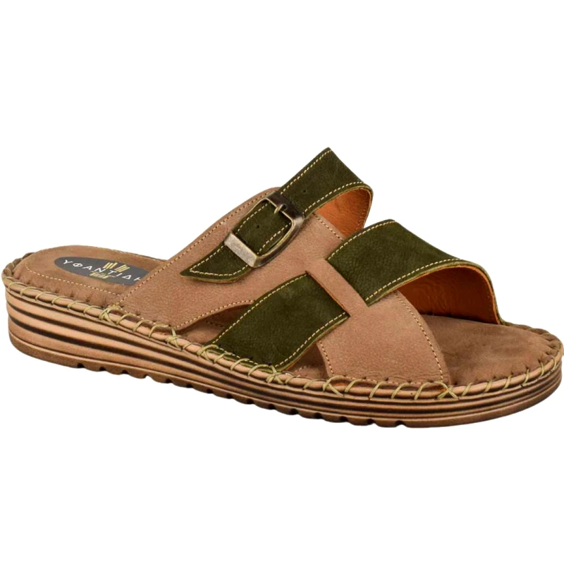 Υφαντίδης Γυναικείες Δερμάτινες Παντόφλες | Υφαντίδης | Αερόσολες | 111303 | Καφέ