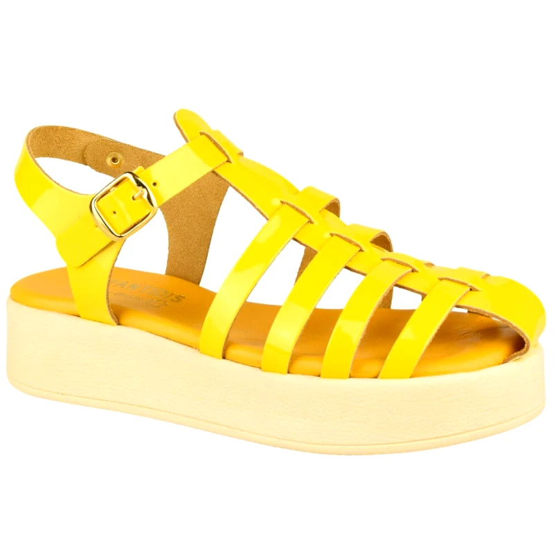 Υφαντίδης Γυναικεία Σανδάλια | 126022 | Κίτρινο Λουστρίν