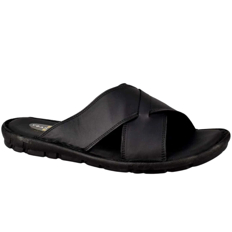 Υφαντίδης Ανδρικές Δερμάτινες Παντόφλες | Υφαντίδης | Αερόσολες | 111201 | Μαύρο