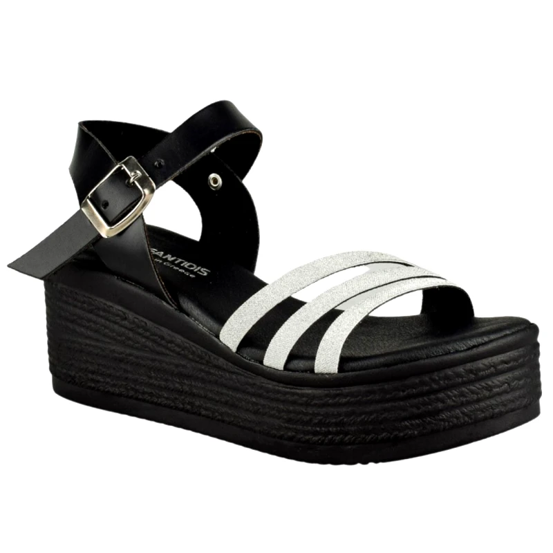 Υφαντίδης Γυναικεία Σανδάλια Πλατφόρμες με Στρας | Υφαντίδης | 125363 | Ασημί