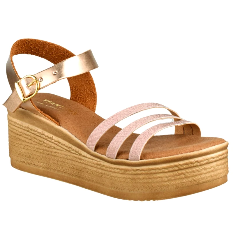 Υφαντίδης Γυναικεία Σανδάλια Πλατφόρμες με Στρας | Υφαντίδης | 125363 | Μπρονζέ