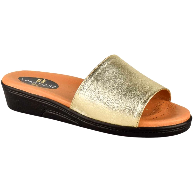 Υφαντίδης Γυναικείες Δερμάτινες Παντόφλες | Υφαντίδης | Ανατομικές | 110115 | Χρυσό