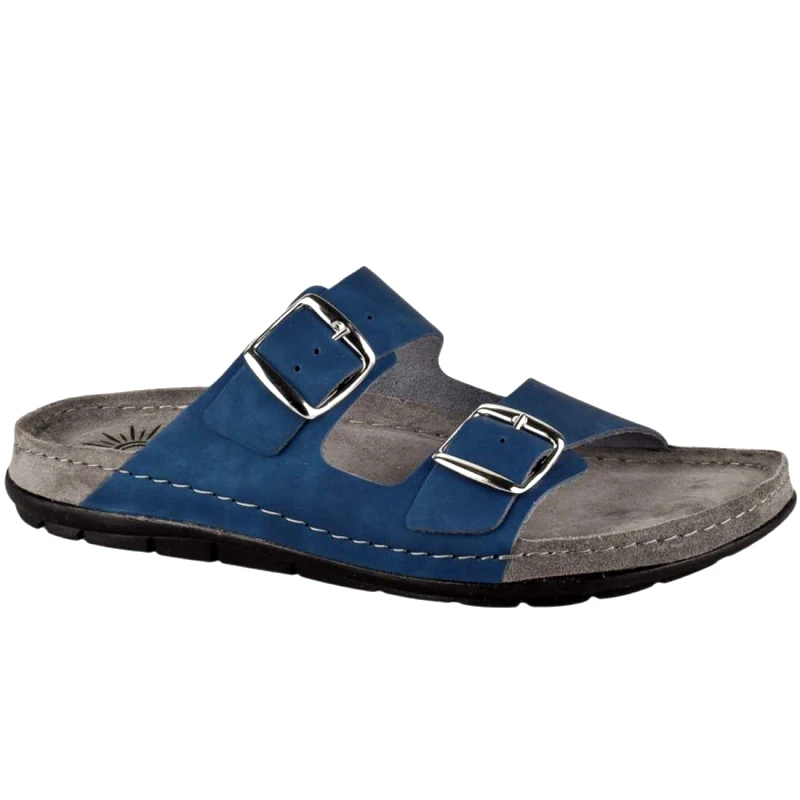 Sunny SANDALS Ανδρικές Ανατομικές Δερμάτινες Παντόφλες | Sunny SANDALS | ΕΤΤΟRE 40902 | Μπλε