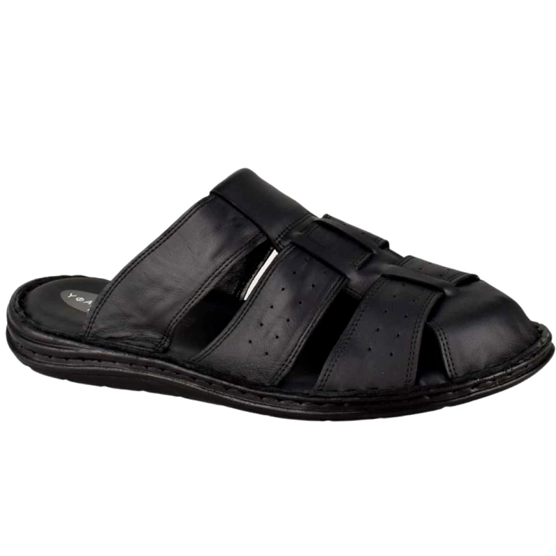 Υφαντίδης Ανδρικές Δερμάτινες Παντόφλες | Υφαντίδης | Αερόσολες | 111206 | Μαύρο