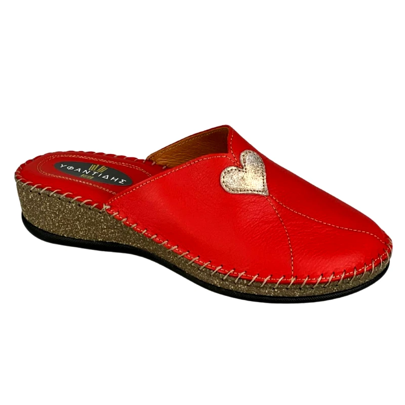 Υφαντίδης Γυναικείες Δερμάτινες Παντόφλες | Υφαντίδης | Αερόσολες | 111355 | Κοραλί