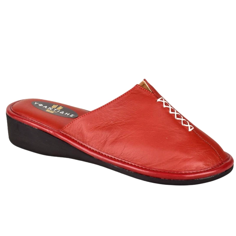 Υφαντίδης Γυναικείες Παντόφλες | Υφαντίδης | Δερμάτινες | 110205 | Κόκκινο