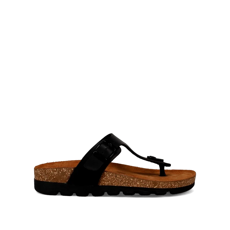 EASY WALK Μαύρο footbed σανδάλι