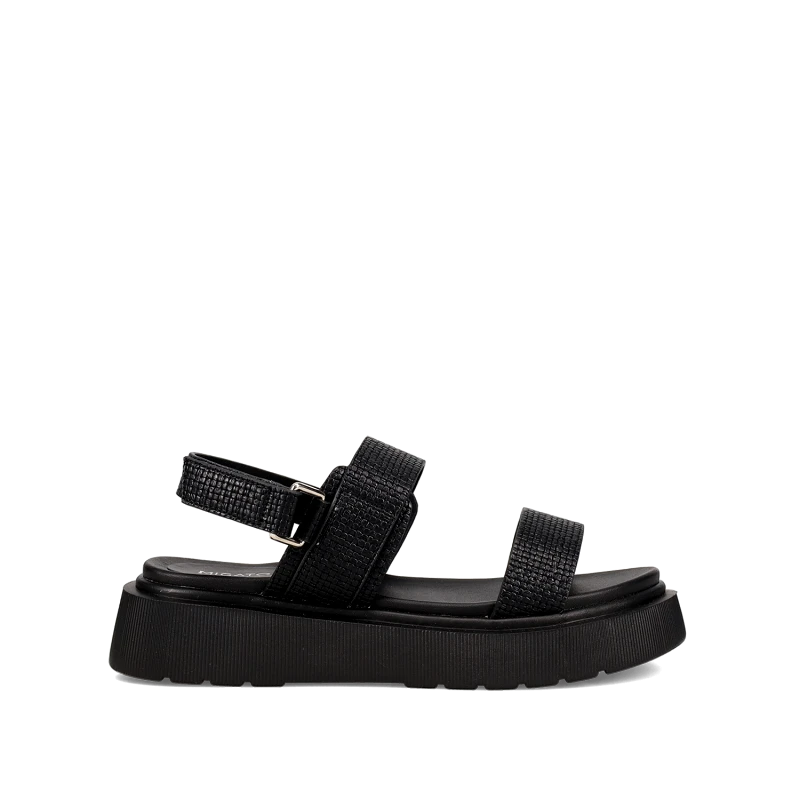 MIGATO Μαύρο flatform σανδάλι