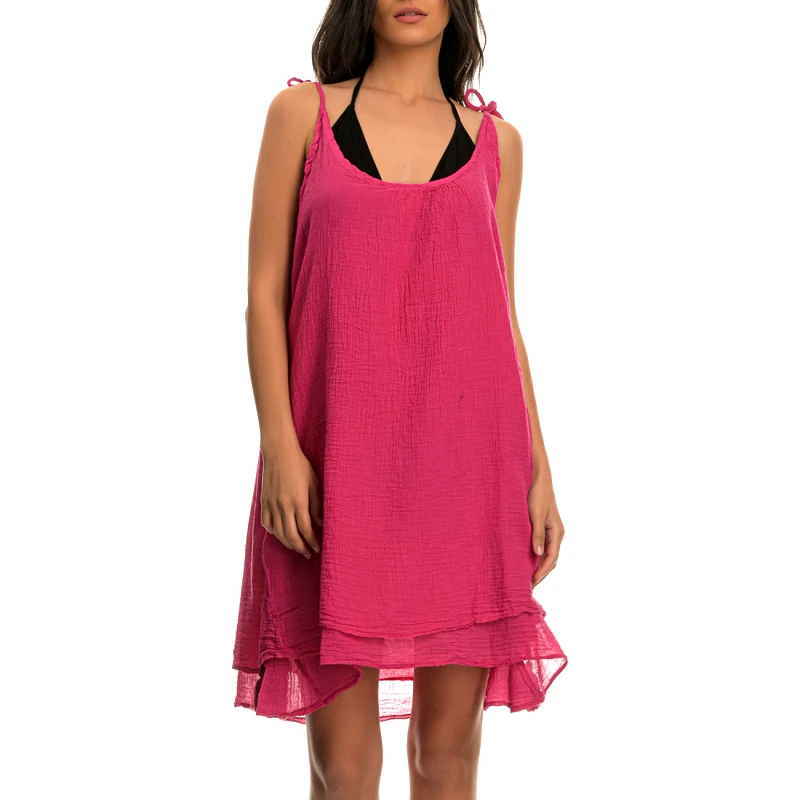 SUNDAY HABITS Φούξια φόρεμα παραλίας