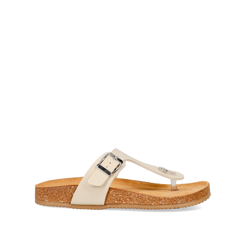 EASY WALK Μπεζ footbed σανδάλι