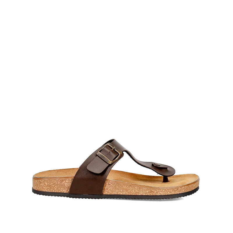 EASY WALK Καφέ ανδρικό footbed σανδάλι