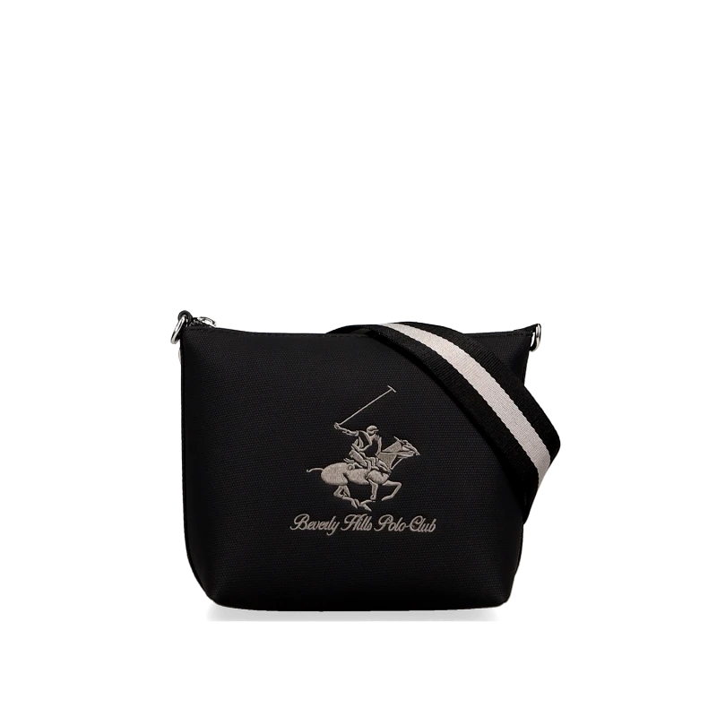 BEVERLY HILLS POLO CLUB Μαύρη τσάντα ώμου χιαστί