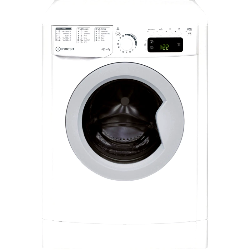 Indesit Πλυντήριο στεγνωτήριο ρούχων, 7-6 κιλών, EWDE 761483 WS EE N, Indesit