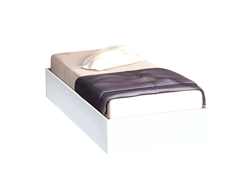Genomax Κρεβάτι ξύλινο High, Λευκό, 90/200, Genomax