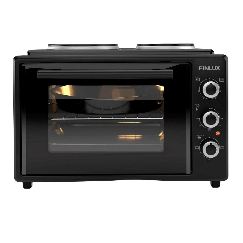 Muhler Ηλεκτρικό Φουρνάκι 35lt με 2 εστίες, FMC-3524F , Μαύρο, Finlux