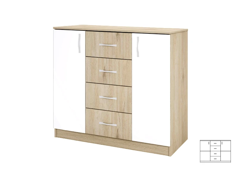 Genomax Τουαλέτα 1213004 Σόνομα Λευκό, 43,5x91x100, Genomax
