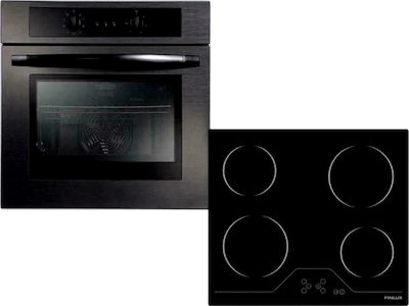 Finlux Φούρνος άνω Πάγκου 56lt με Κεραμικές Εστίες Π59.4εκ., FX 573A BK + FXVT 64, Finlux
