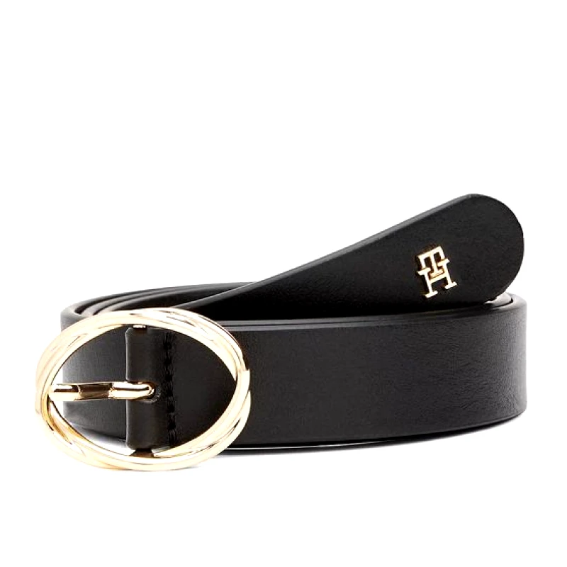 Tommy Hilfiger Γυναικεία Δερμάτινη Ζώνη Tommy Hilfiger 2,5cm AW0AW17932 BDS Μαύρη