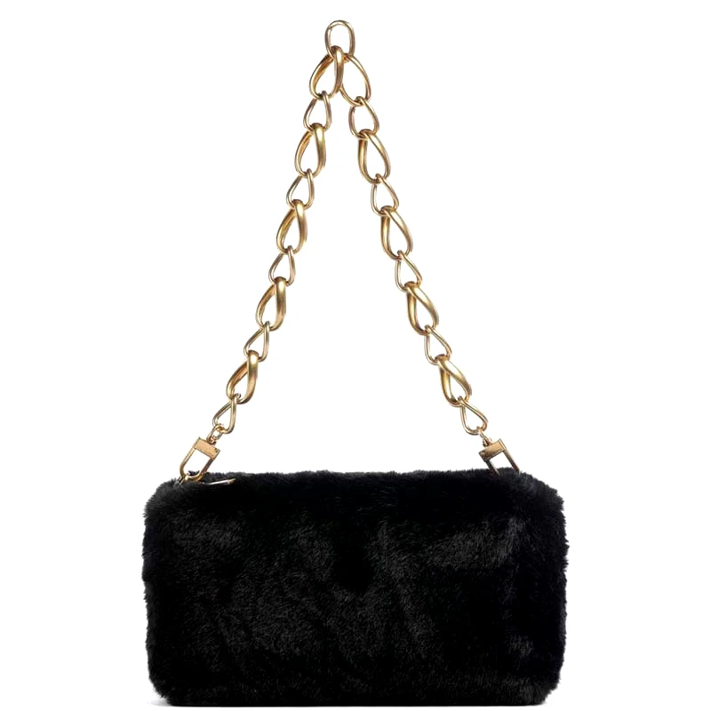 Ted Baker Γυναικεία Τσάντα Ώμου Ted Baker 281392-BLACK Μαύρη γούνα