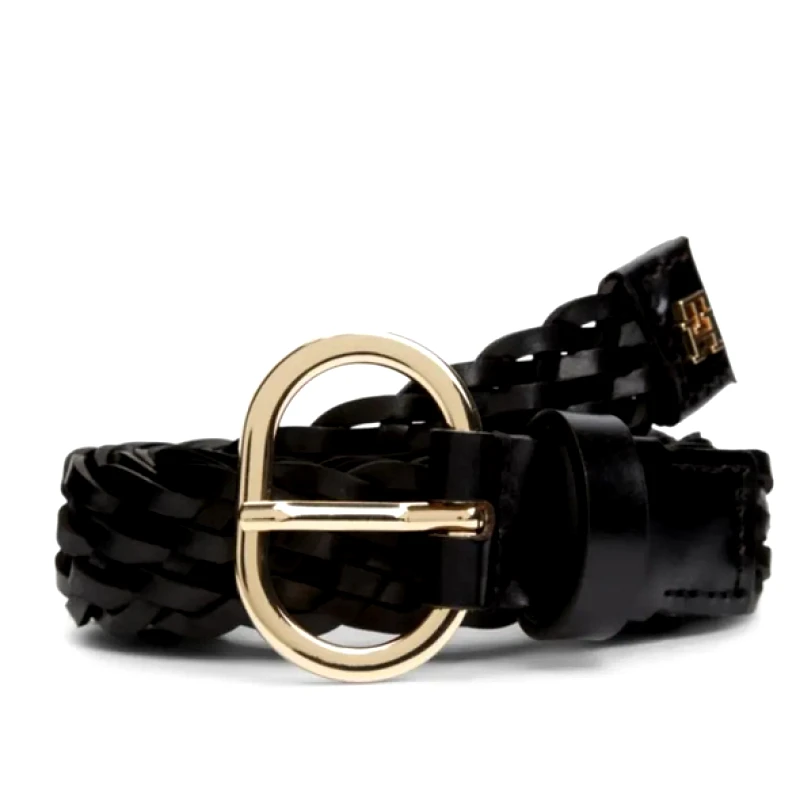 Tommy Hilfiger Γυναικεία Δερμάτινη Ζώνη Tommy Hilfiger 2.5cm AW0AW18111-BDS Μαύρη